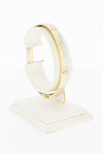 Profilierte bicolor Gold Armreif 14 Karat