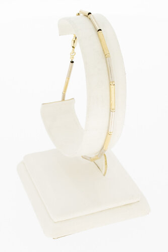 Bicolor 14 Karat Golbarren Armband - 21 cm