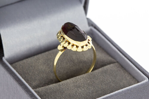 Vintage Granatring 14 Karat Gold - 17,5 mm