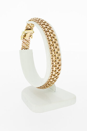 14 Karat Gold breites Vintage Armband - 19,8 cm