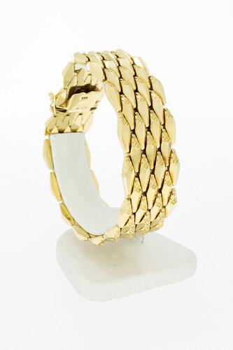 14 Karat Gold breites Vintage Armband - 19,9 cm