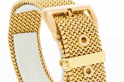 18 Karat Gold Breites Vintage Gliederarmband - 23,9 cm