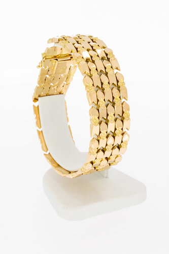 18 Karat Gold breites Vintage Armband - 19,8 cm