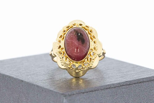 Vintage Rhodolith Ring 14 Karat Gold - 17,3 mm