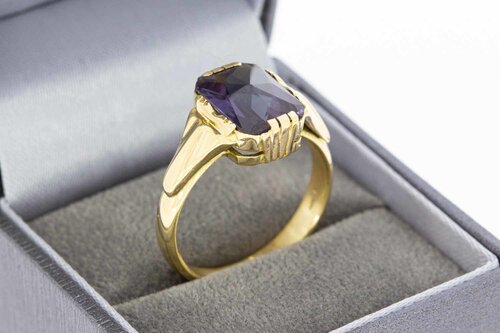 Vintage 14 Karat goldener Amethystring - 19,8 mm