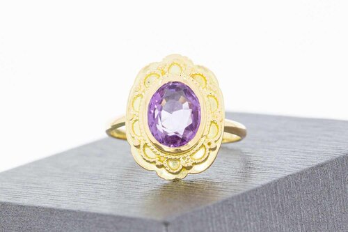 Vintage Amethyst Ring aus 14 Karat Gold - 18,4 mm