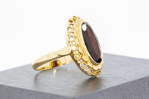 Vintage Ring aus 14 Karat Gold mit Granat - 18 mm