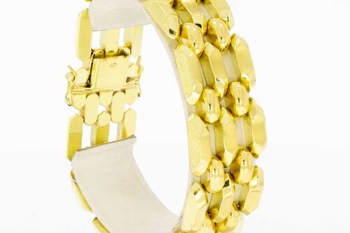 18 Karat Gold breites Barrenarmband - 19,8 cm