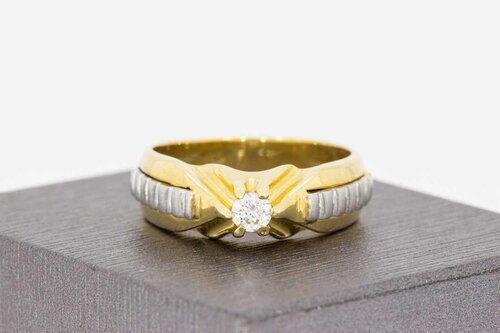 14 Karat  Gold Statement Ring mit Zirkonia - 20 mm