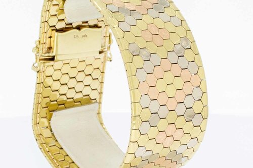 Tricolor Armband 585 Gold - 19,8 cm