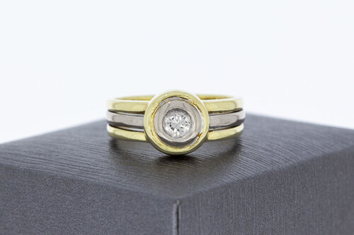 14 Karat Gold Solitärring mit Diamant - 18,2 mm