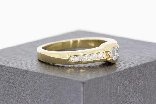 14 Karat gelb Gold Zirkonia Ring - 19,8 mm