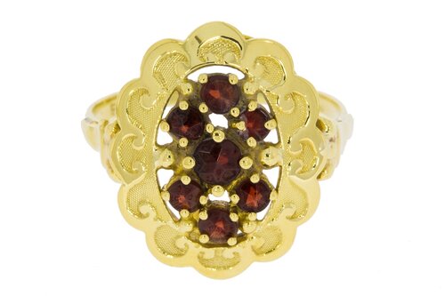 14 Karat Gold Ring mit Granat - 18 mm