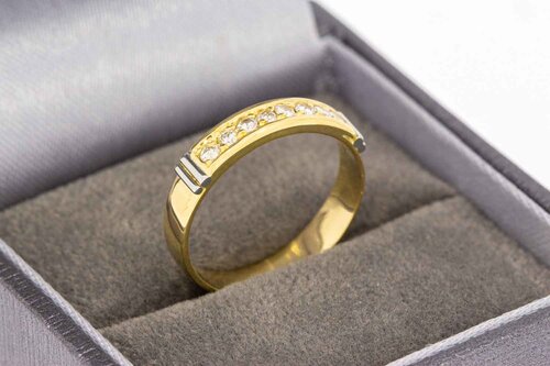 18 Karat GoldBandring mit Diamant - 16,9 mm