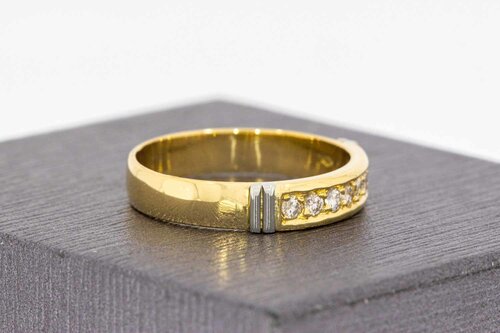 18 Karat GoldBandring mit Diamant - 16,9 mm