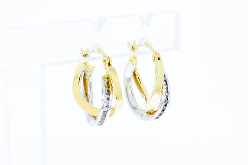 18 Karat bicolor Gold Kreolen - 16,9 mm